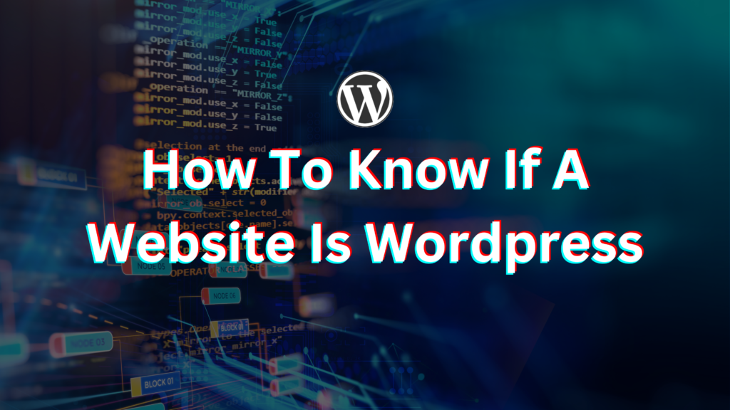 how to know if a website is wordpress